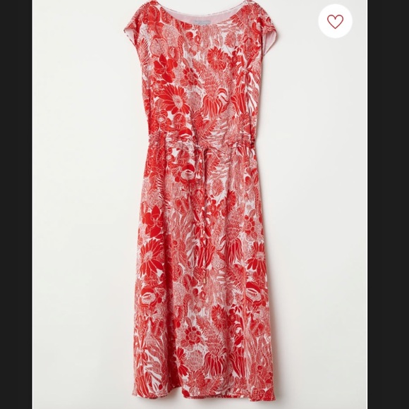 H&M red and white drawstring sleeveless dress - Picture 1 of 6
